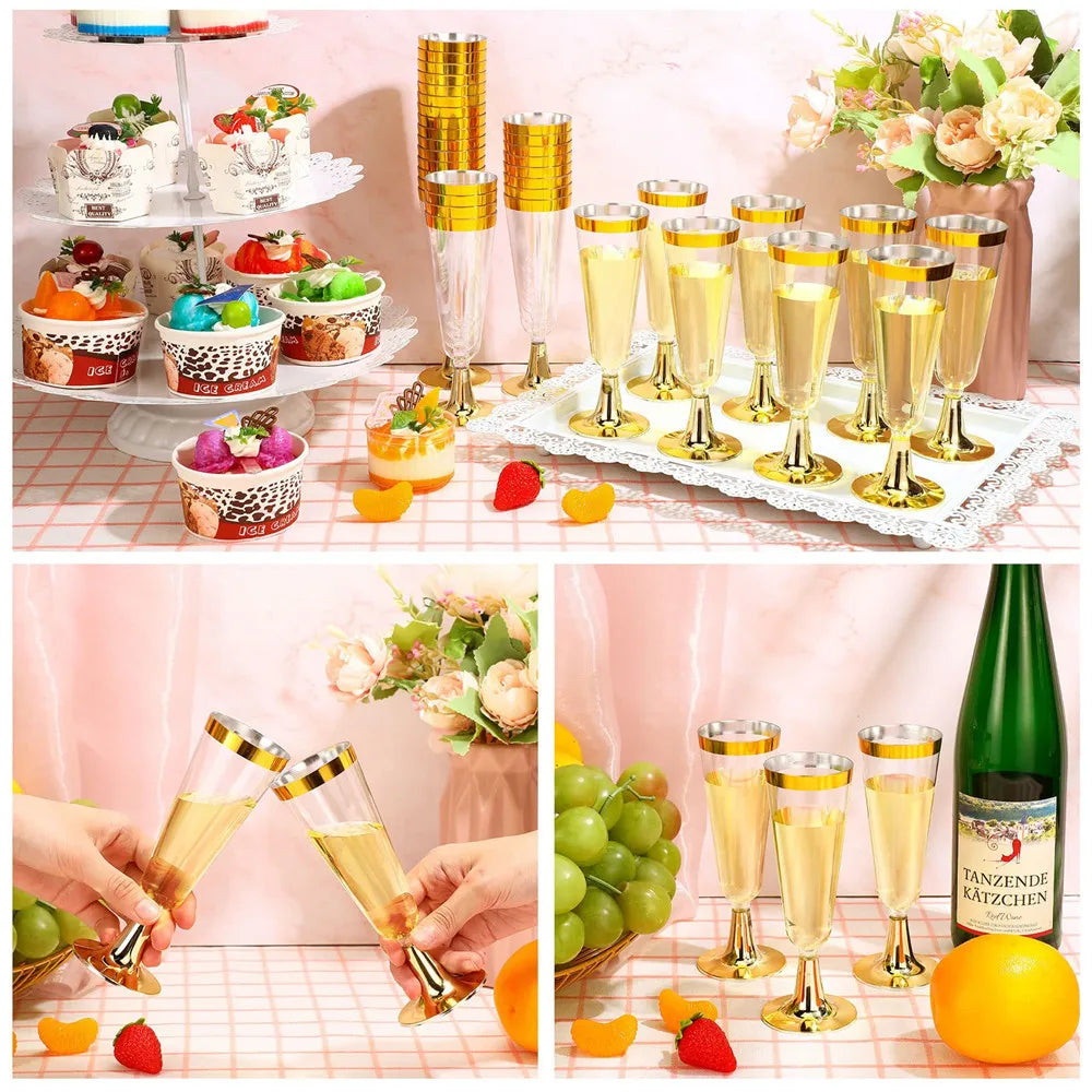 Champagne Flutes - Plastic Disposable (25pcs)