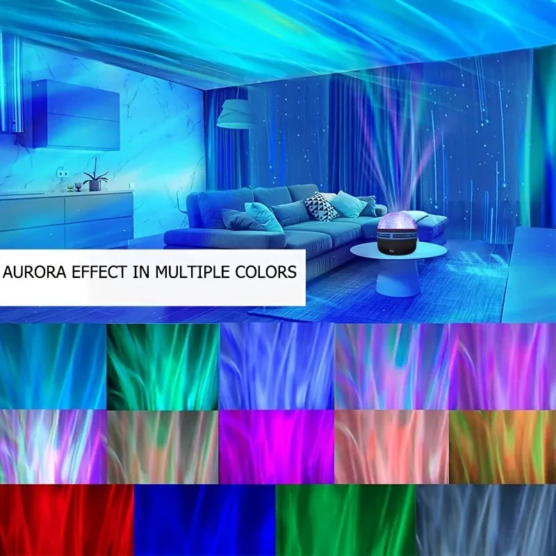 Rotating Aurora LED Colorful Projector Light with Remote Control