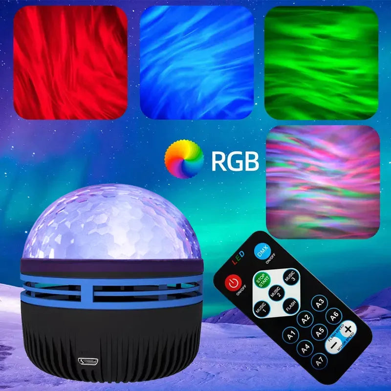 Rotating Aurora LED Colorful Projector Light with Remote Control