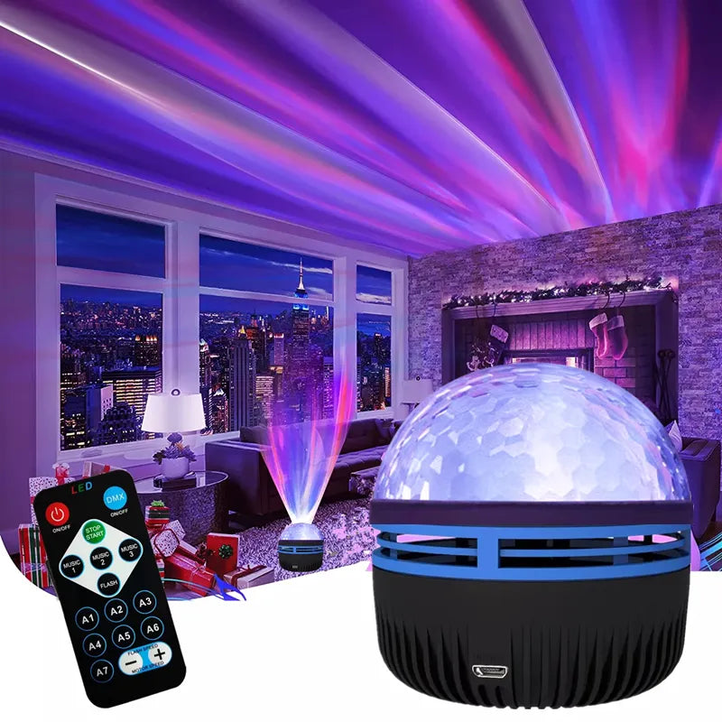 Rotating Aurora LED Colorful Projector Light with Remote Control