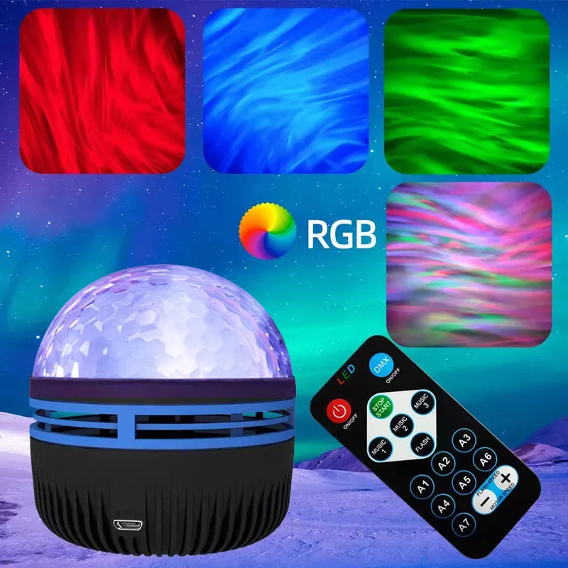 Rotating Aurora LED Colorful Projector Light with Remote Control
