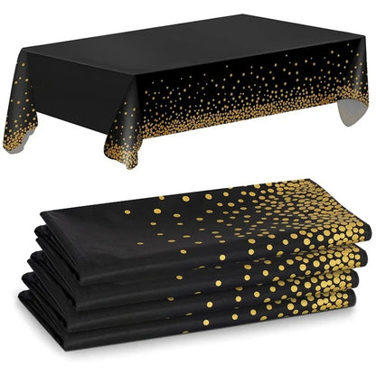 Gold Dot Confetti Styled Table Covers